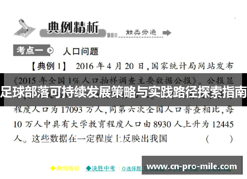 足球部落可持续发展策略与实践路径探索指南